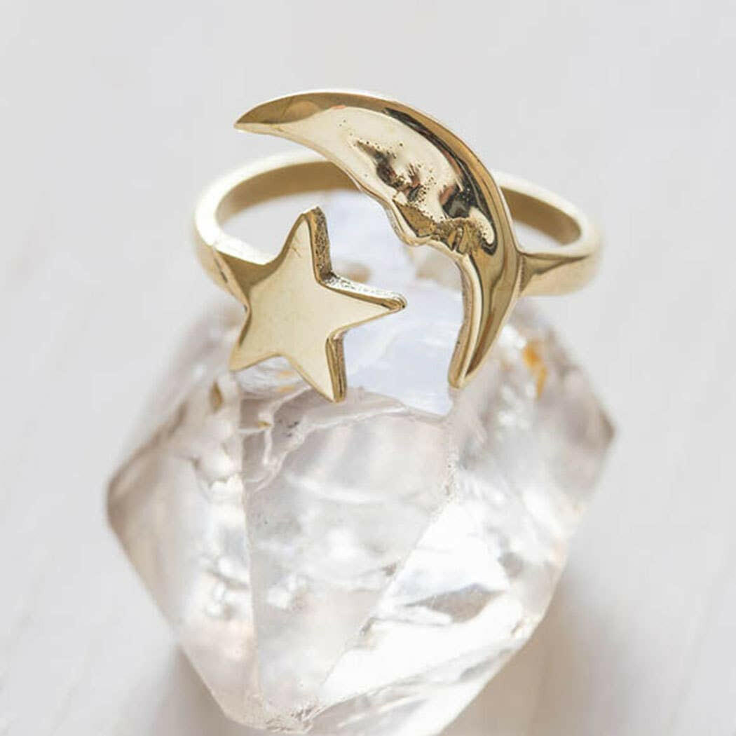 Crescent Moon &amp; Star Ring | Artisans.