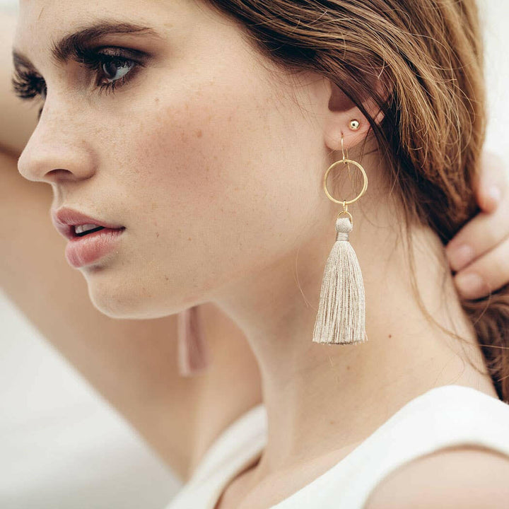 Tassel with Ring Earrings - Multiple Colors | Artisans.