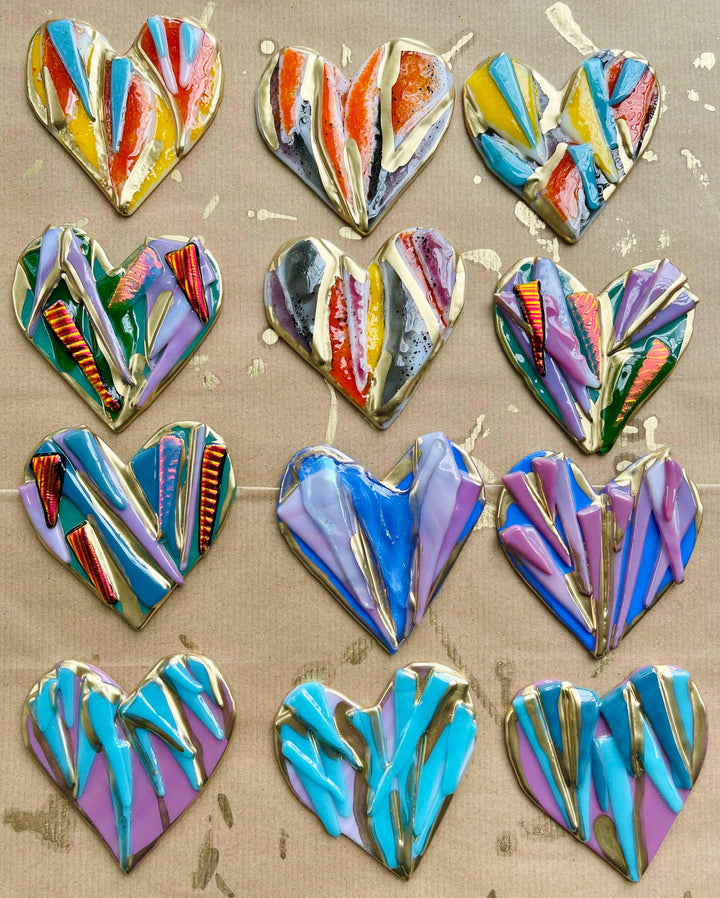 4.5" Glass Graffiti Heart Ornament   | Artisans.