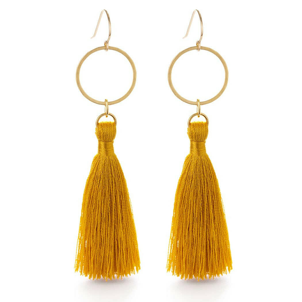 Tassel with Ring Earrings - Multiple Colors | Artisans.