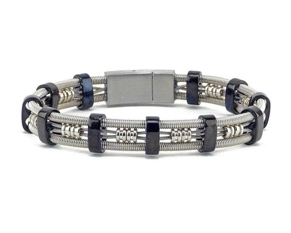 Brandon Recycled Bass Guitar String Bracelet | Artisans.