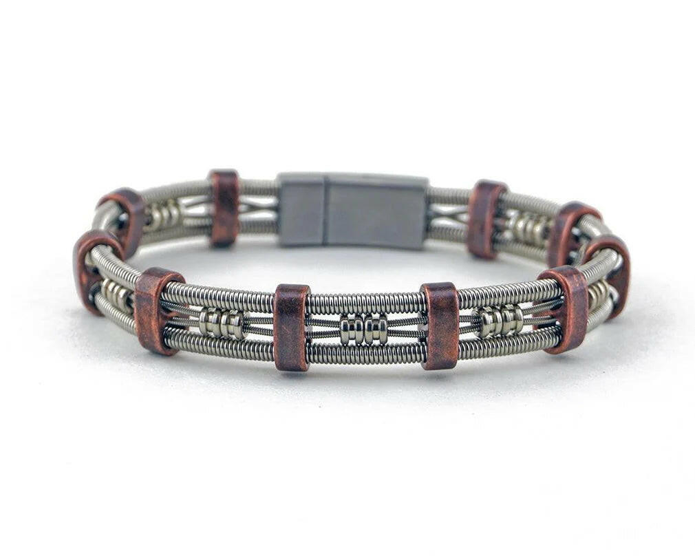 Brandon Recycled Bass Guitar String Bracelet | Artisans.