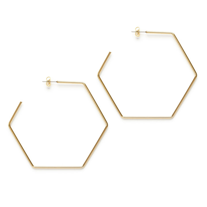 Jumbo Hexagon Hoop Earrings | Artisans.
