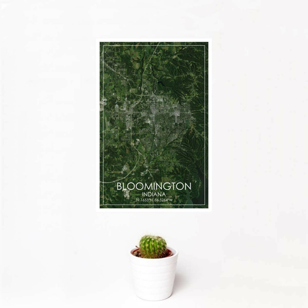 Bloomington IN Map Satellite Style 12" x 18" Print | Artisans.