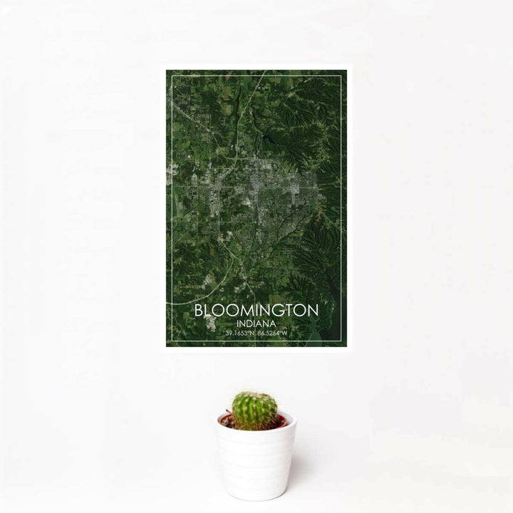 Bloomington IN Map Satellite Style 12" x 18" Print | Artisans.
