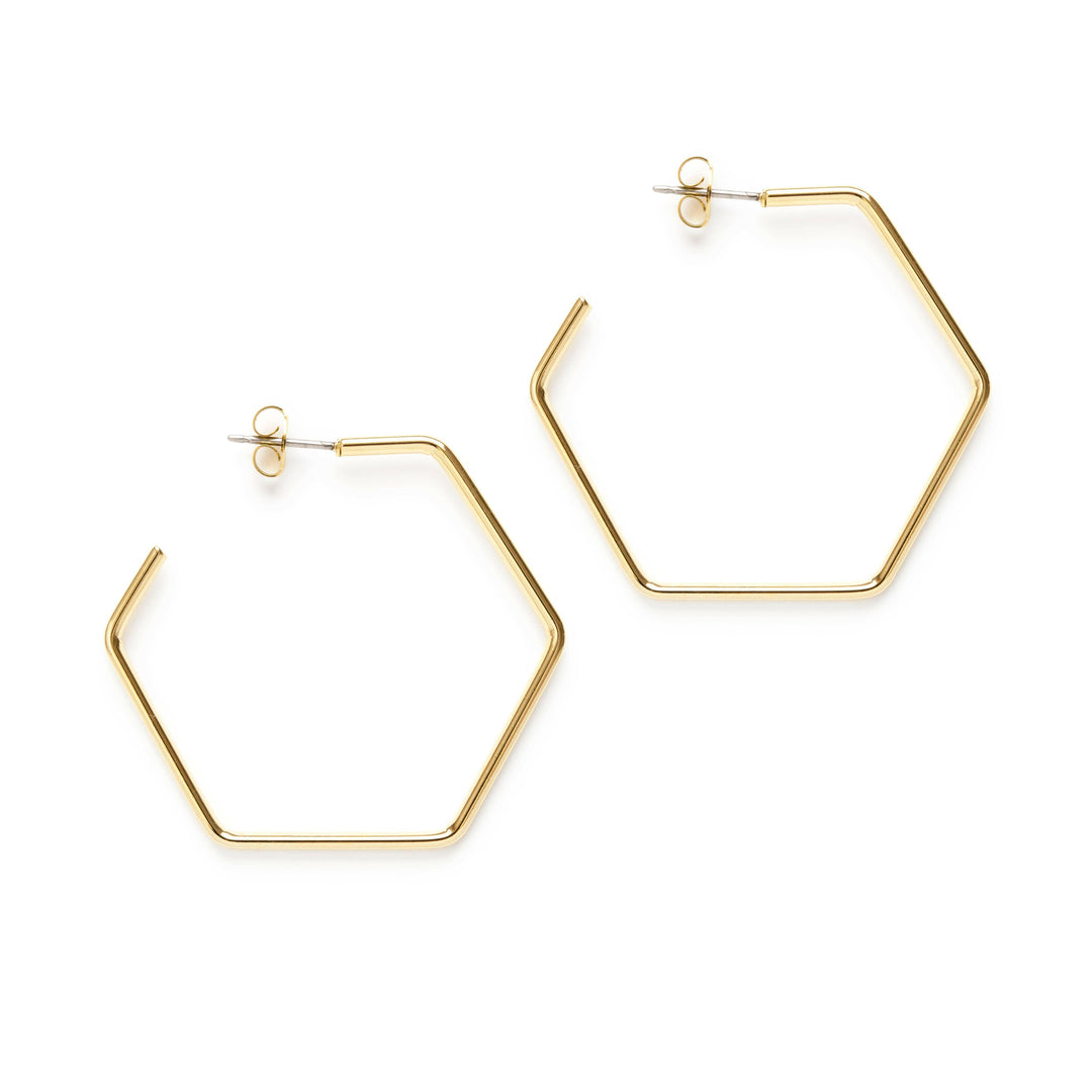 Hexagon Hoop Earrings | Artisans.