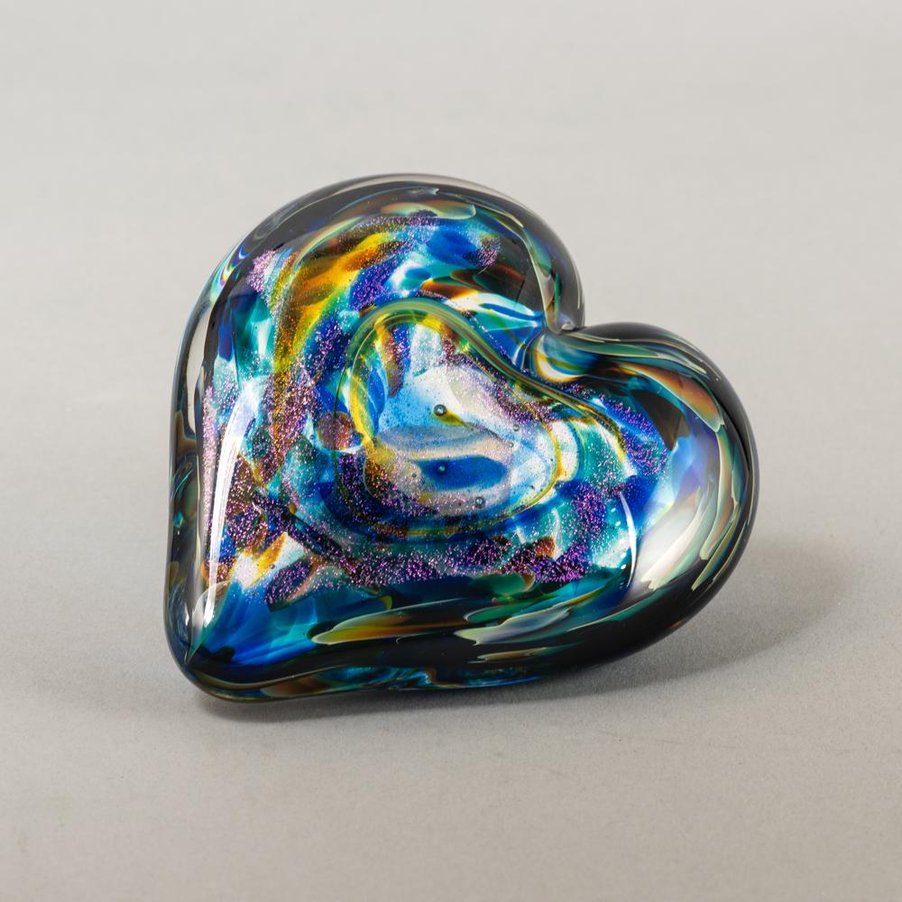 Glass Heart Paperweights