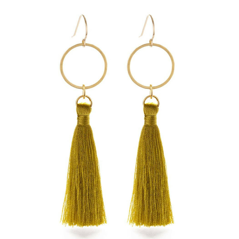 Tassel with Ring Earrings - Multiple Colors | Artisans.