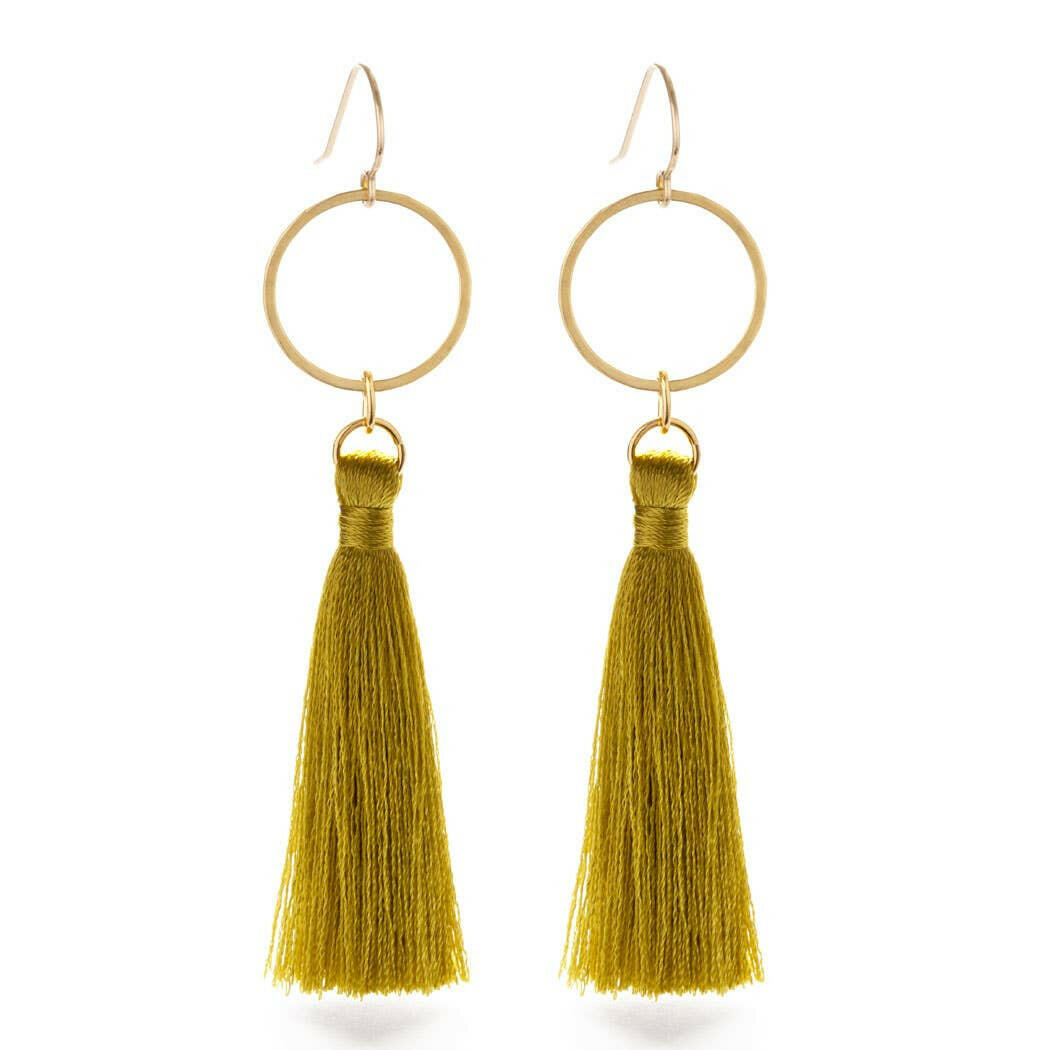 Tassel with Ring Earrings - Multiple Colors | Artisans.
