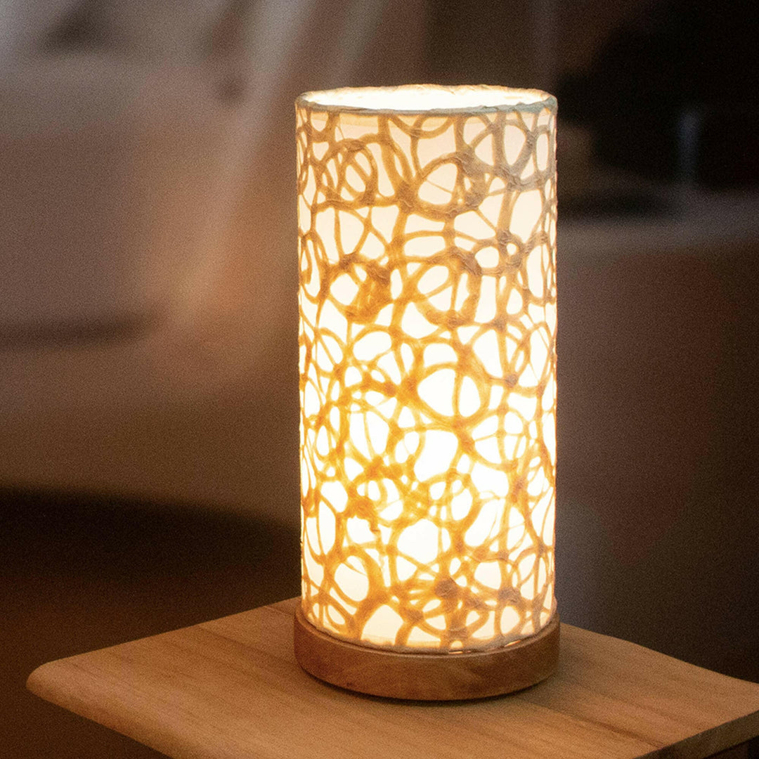 Cylinder Table Lamp with Paper Shade | Artisans.