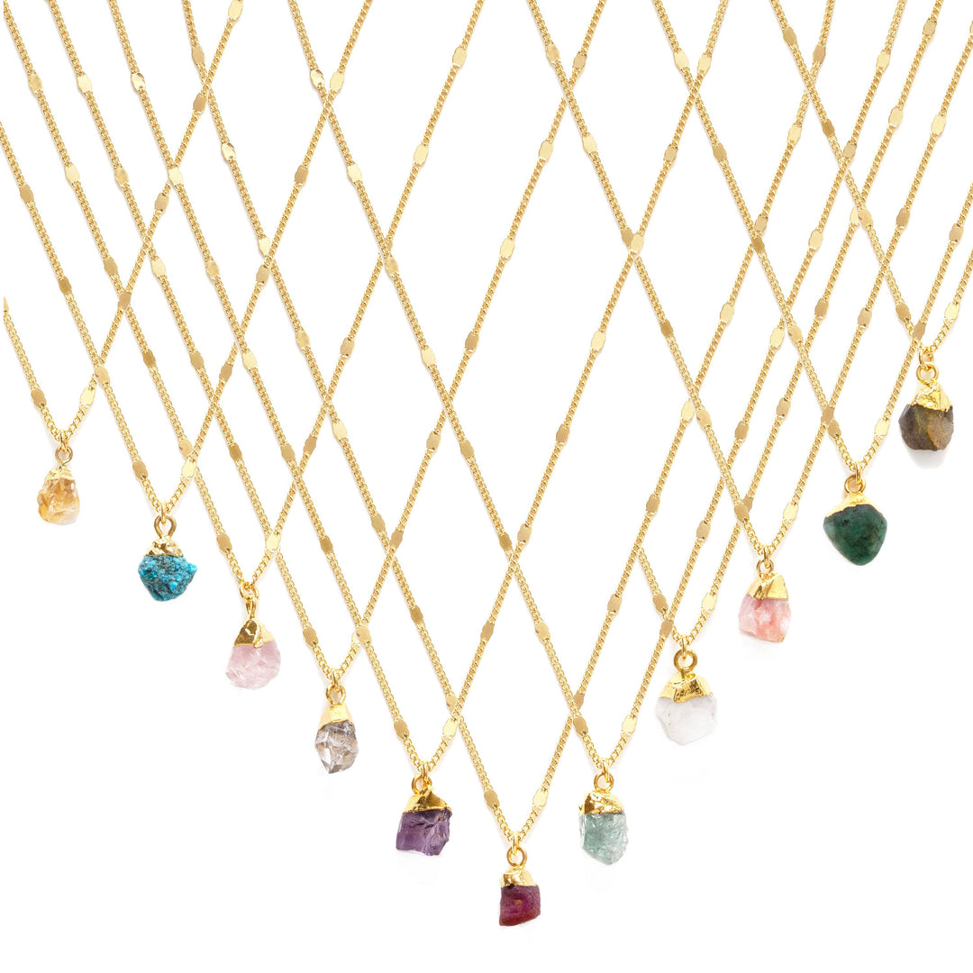 Raw Cut Gemstone Necklaces | Artisans.