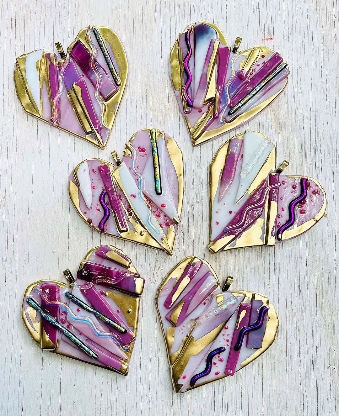 4.5" Glass Graffiti Heart Ornament   | Artisans.