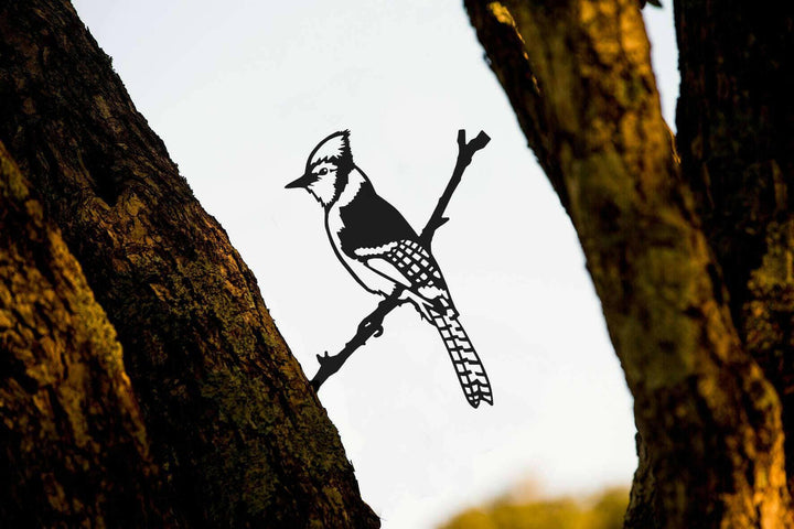Blue Jay Metalbird Garden Art | Artisans.