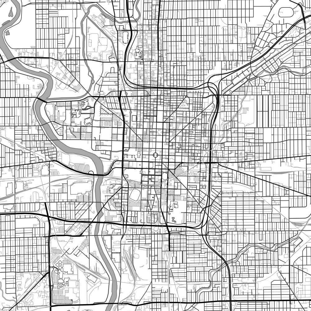 Indianapolis IN Map Classic Style 12" x 18" Print | Artisans.