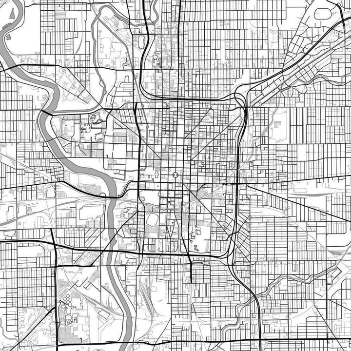 Indianapolis IN Map Classic Style 12" x 18" Print | Artisans.