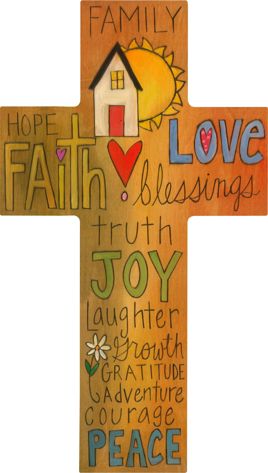Inspirational Cross Plaque Wall Decor for Home, Family, Faith and Love | Artisans.