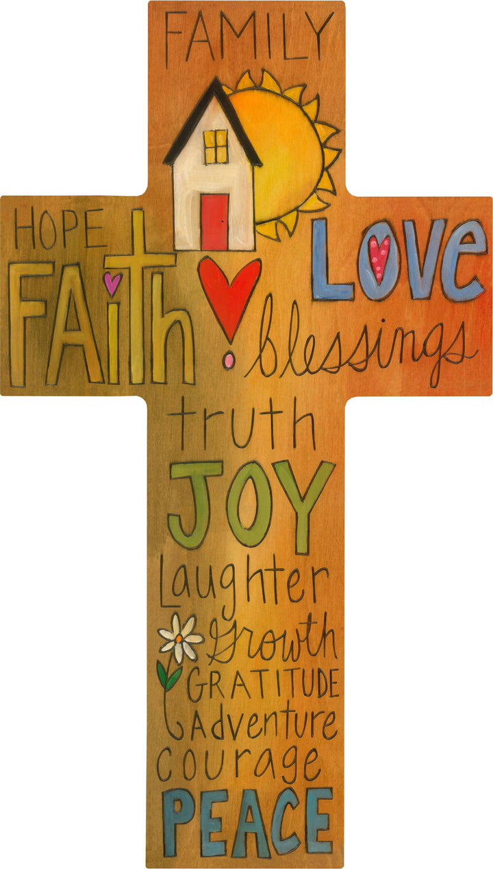 Inspirational Cross Plaque Wall Decor for Home, Family, Faith and Love | Artisans.