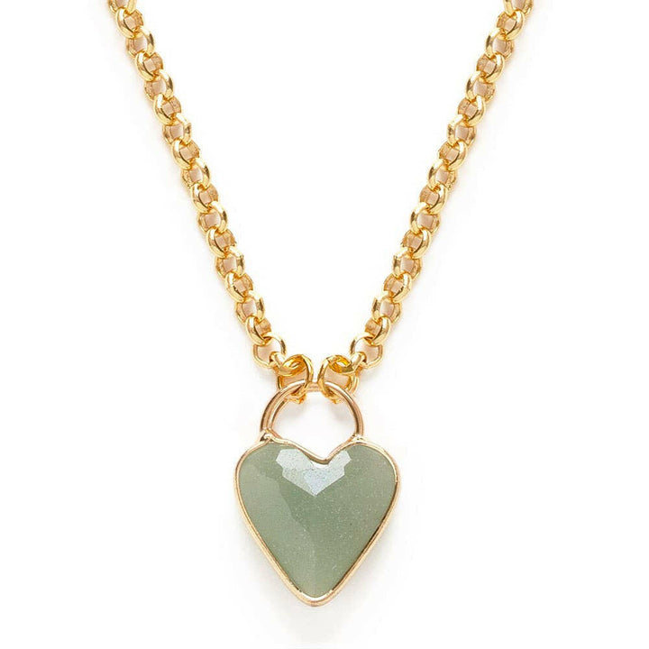 Gemstone Heart Pendant Chunky Chain | Artisans.