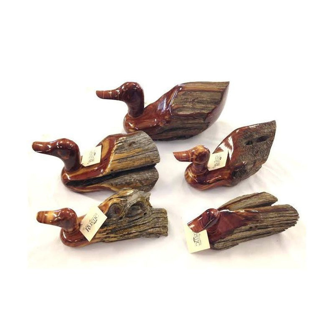Cedar fence post carved ducks