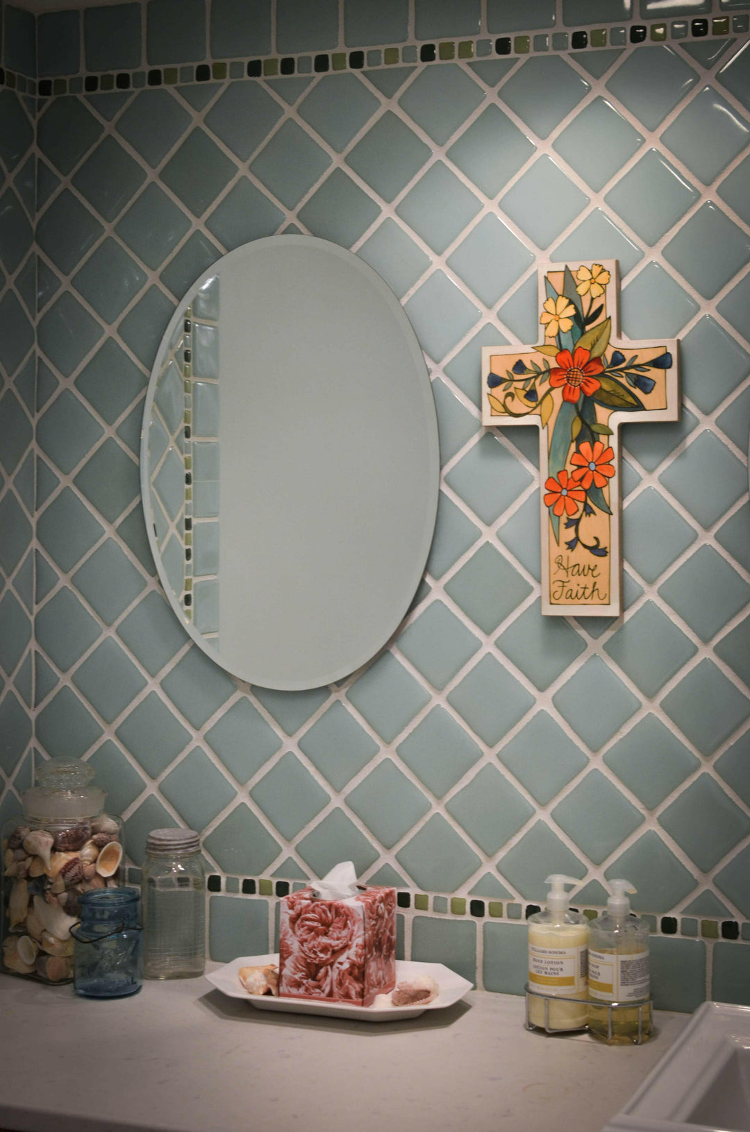 Inspirational Cross Plaque Wall Decor for Home, Family, Faith and Love | Artisans.