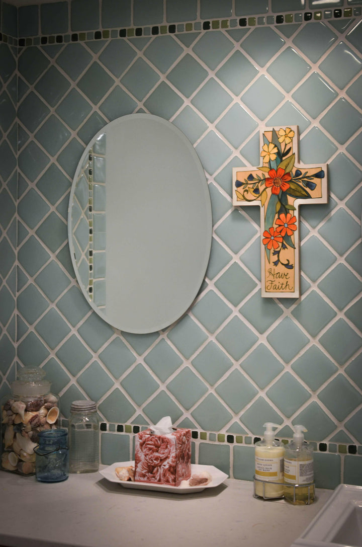 Inspirational Cross Plaque Wall Decor for Home, Family, Faith and Love | Artisans.