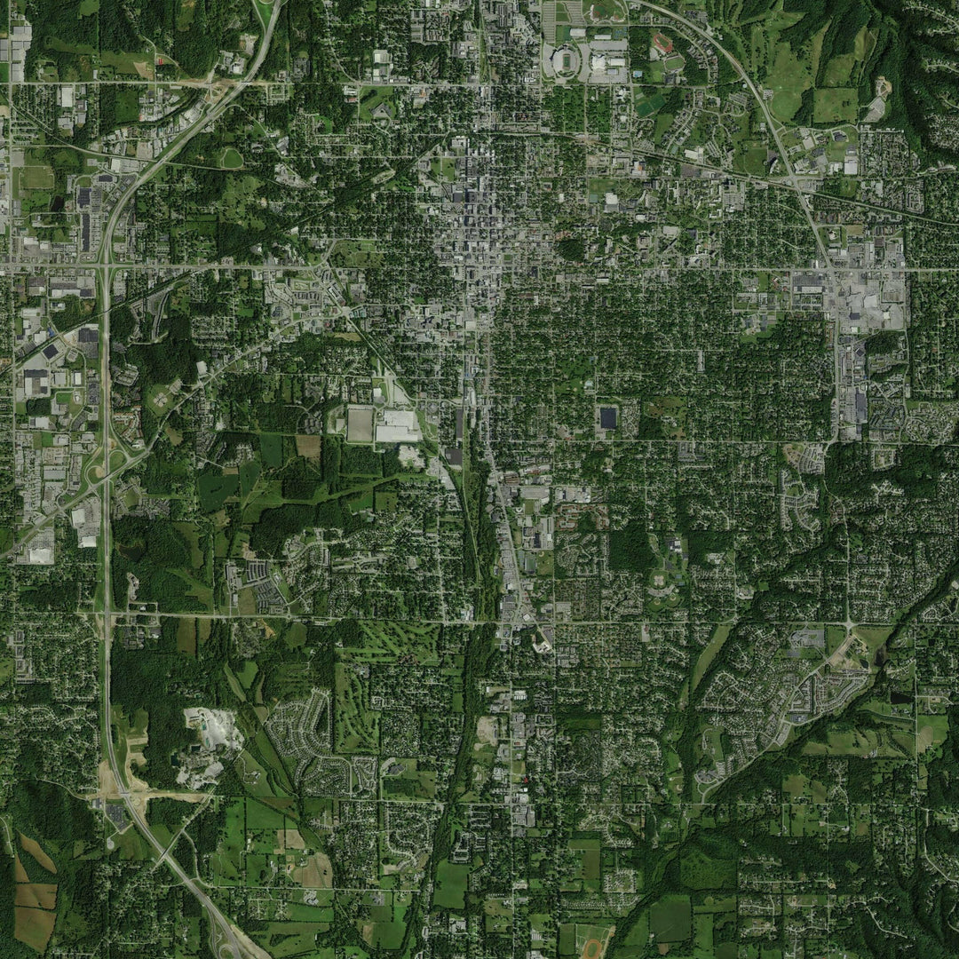 Bloomington IN Map Satellite Style 12" x 18" Print | Artisans.