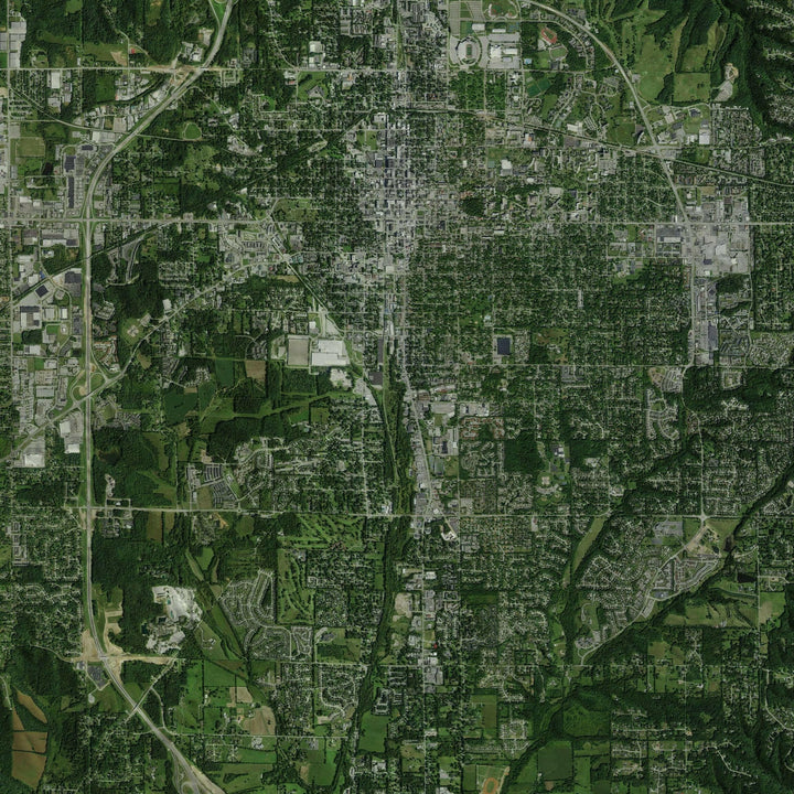 Bloomington IN Map Satellite Style 12" x 18" Print | Artisans.