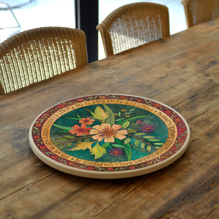 Lazy Susan 18" Collection — Assorted Themes Decorative Rotating Serving Tray for Home | Artisans.