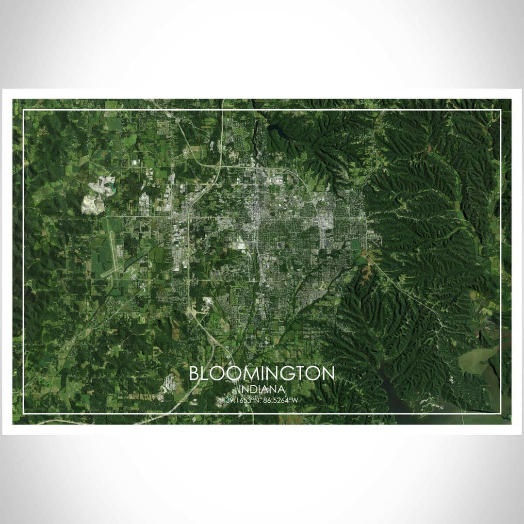 Bloomington IN Map Satellite Style 12" x 18" Print | Artisans.