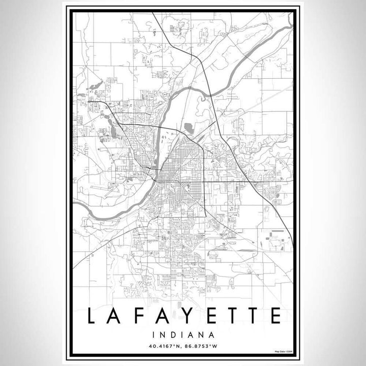 Lafayette IN Map Classic Style 12" x 18" Print | Artisans.