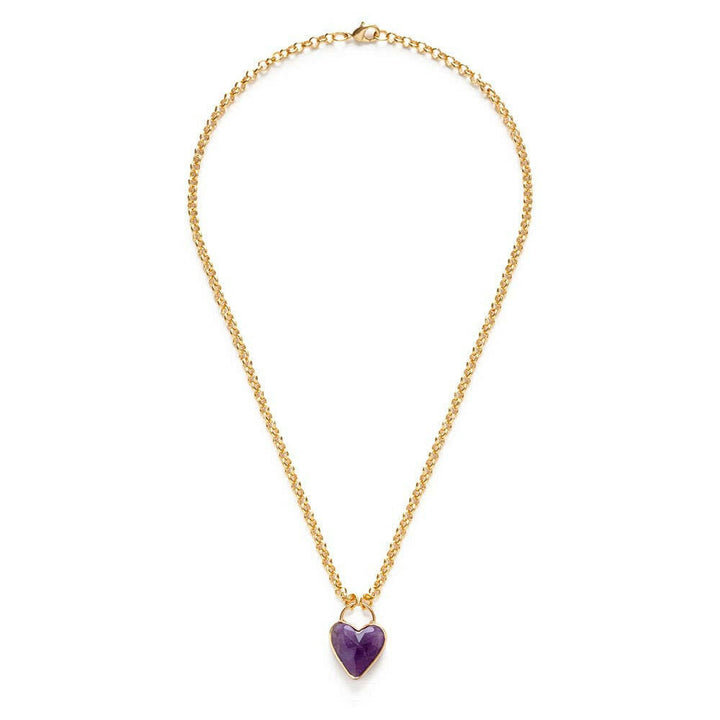 Gemstone Heart Pendant Chunky Chain | Artisans.