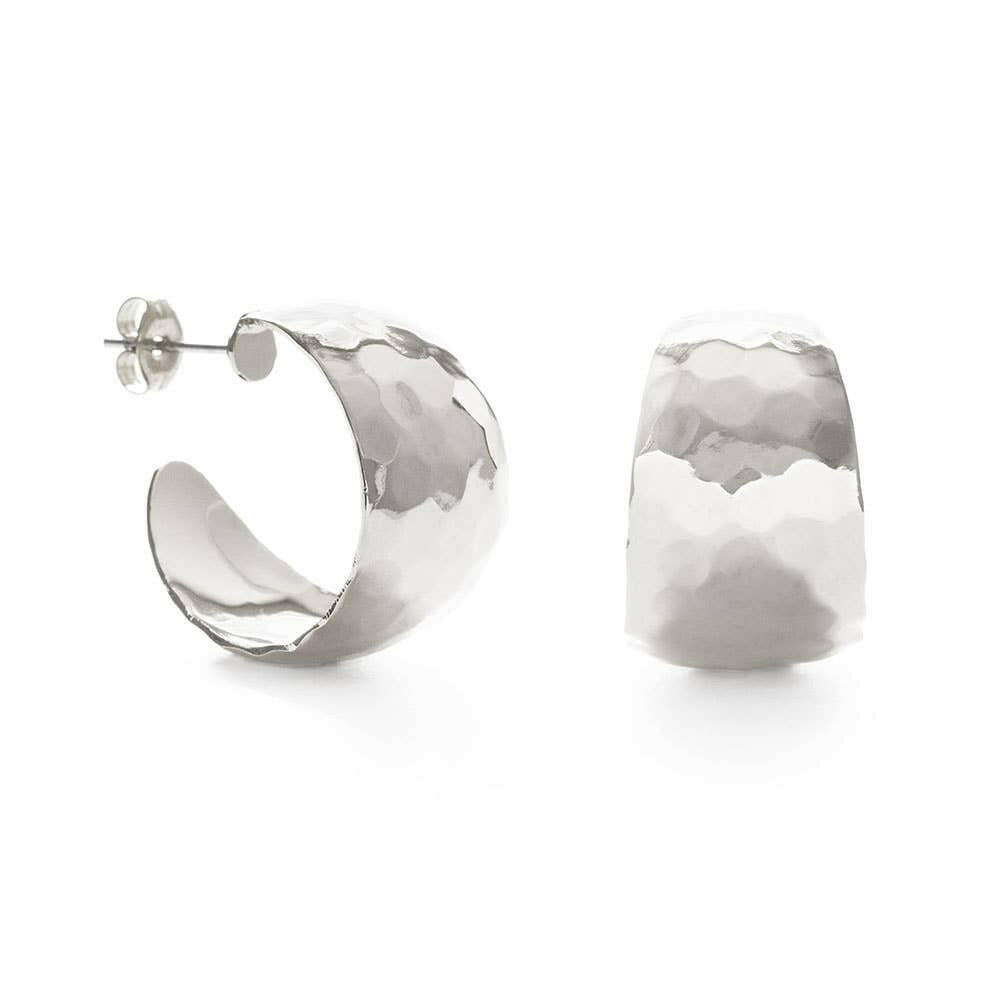 Hammered Vintage Style Hoop Earrings | Artisans.