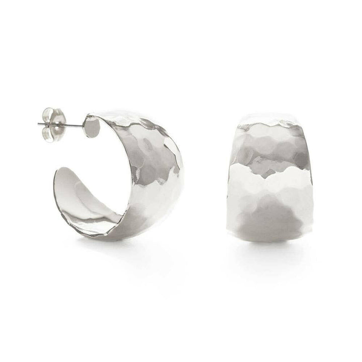Hammered Vintage Style Hoop Earrings | Artisans.