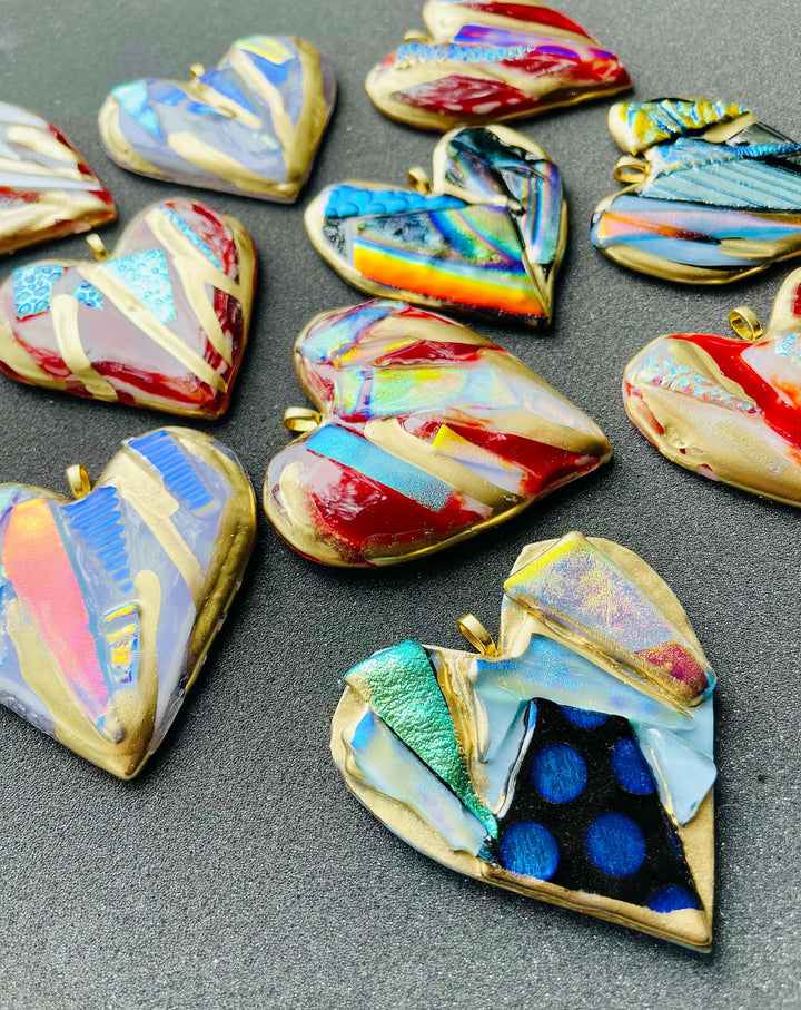 4.5" Glass Graffiti Heart Ornament   | Artisans.