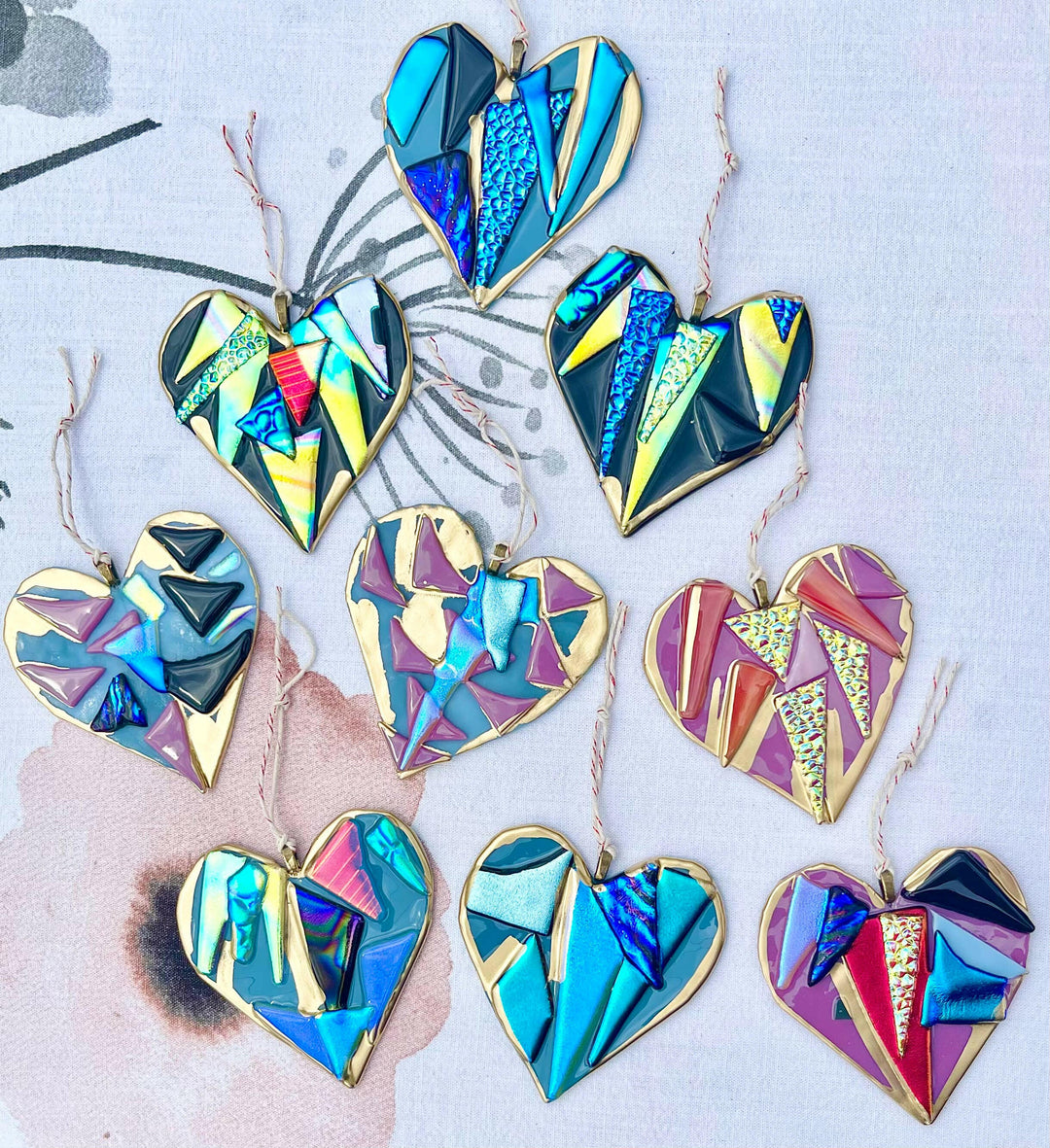 4.5" Glass Graffiti Heart Ornament   | Artisans.