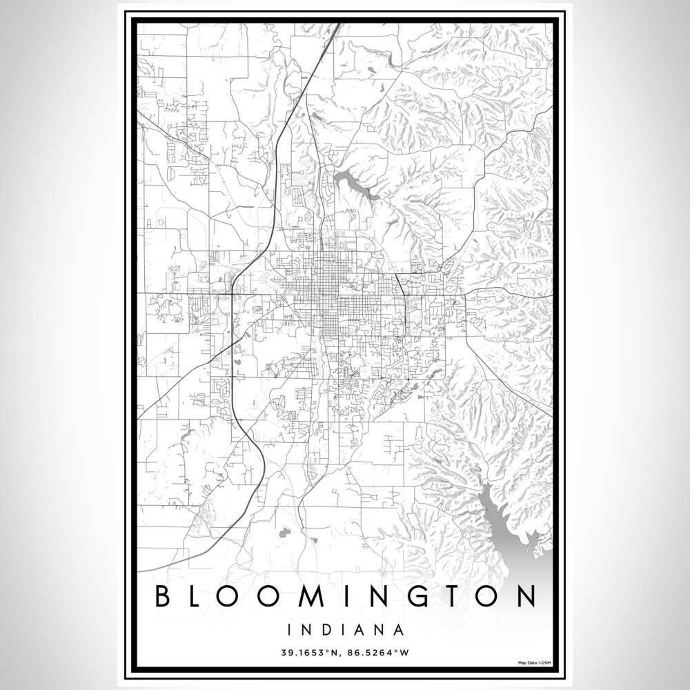 Bloomington IN Map Classic Style 12" x 18" Print | Artisans.