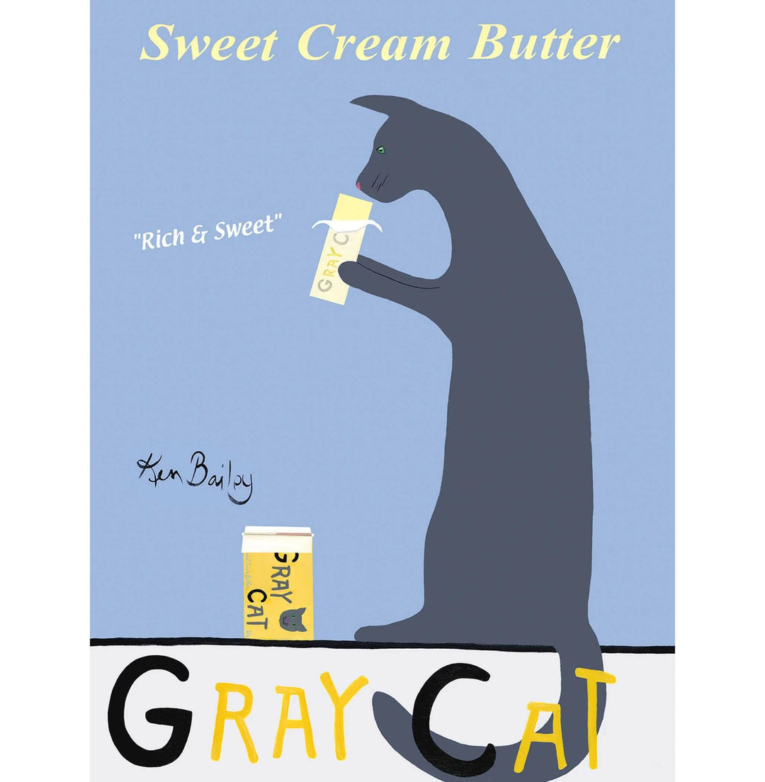 Gray Cat Sweet Cream Butter Limited Edition Print | Artisans.
