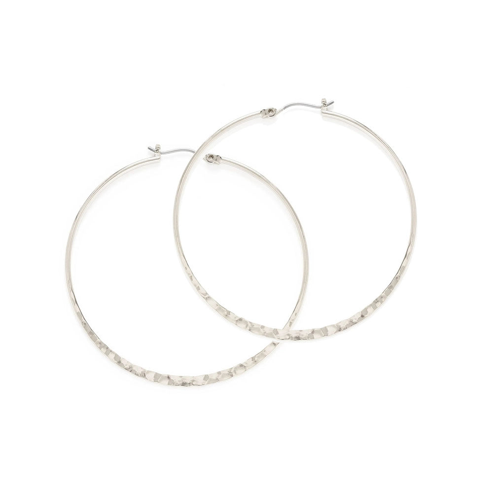 1.5" Hammered Hoop Earrings | Artisans.