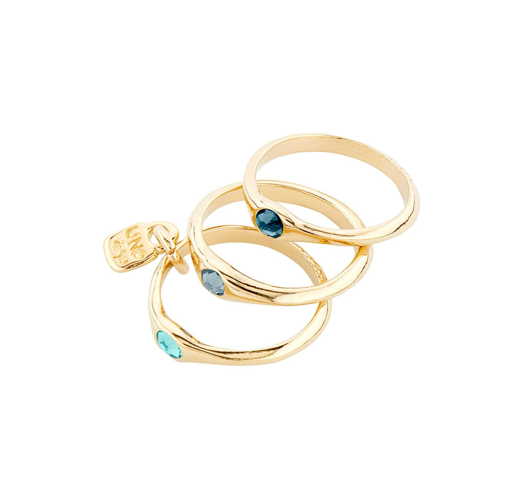 UNOde50 Happy Blue Gold Ring | Artisans.