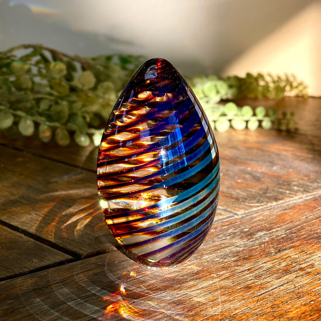 Dichroic Glass Egg Paperweights