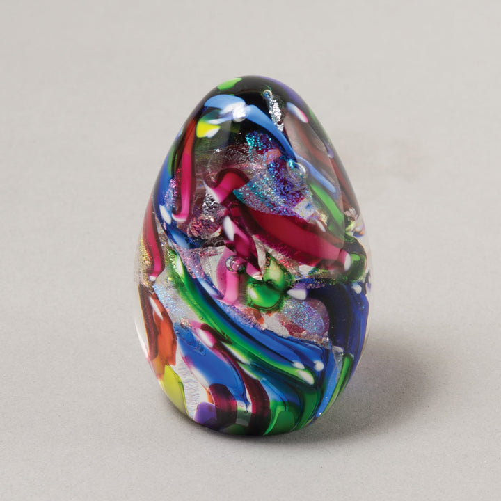 Dichroic Glass Egg Paperweights