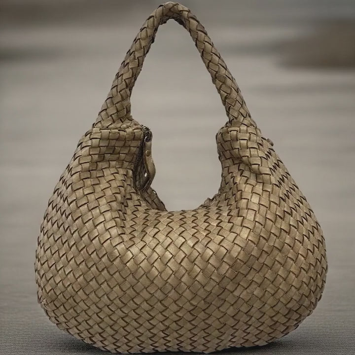 Romeo Italian Leather Woven Hobo Bag - Assorted Colors