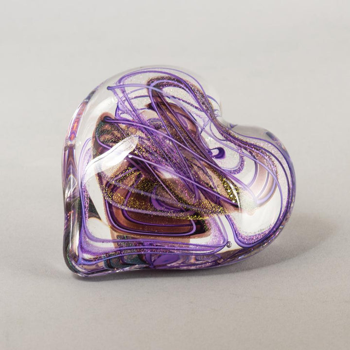 Glass Heart Paperweights