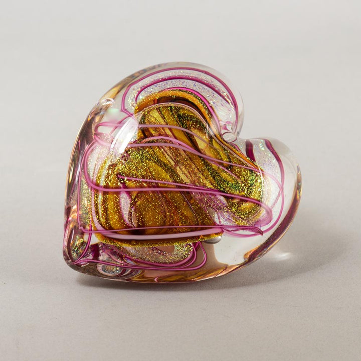 Glass Heart Paperweights