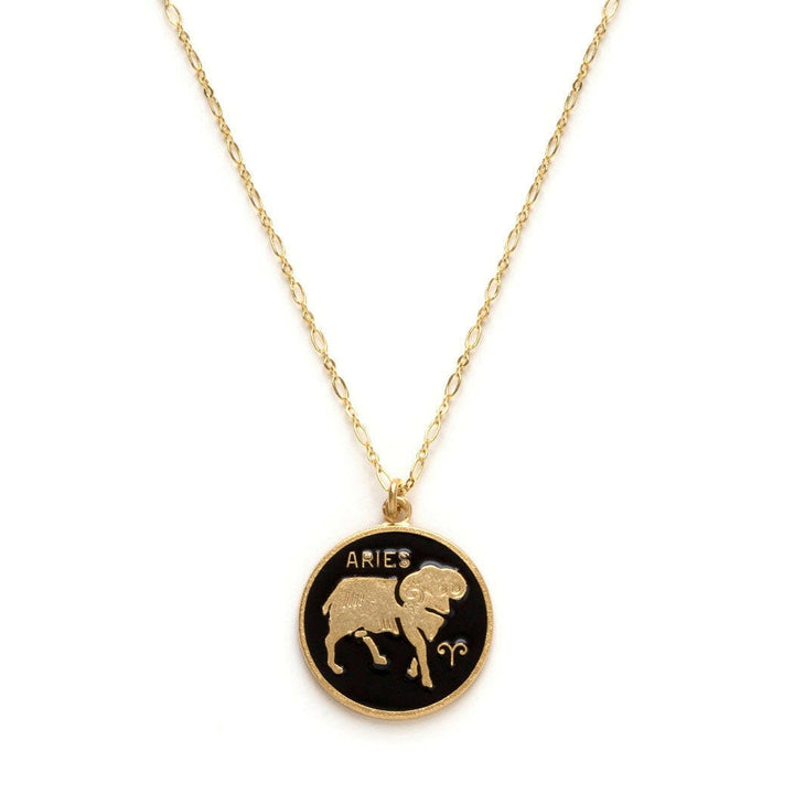 Zodiac Black Enamel Necklace — Astrology Collection | Artisans.