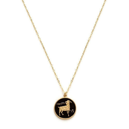 Zodiac Black Enamel Necklace — Astrology Collection | Artisans.