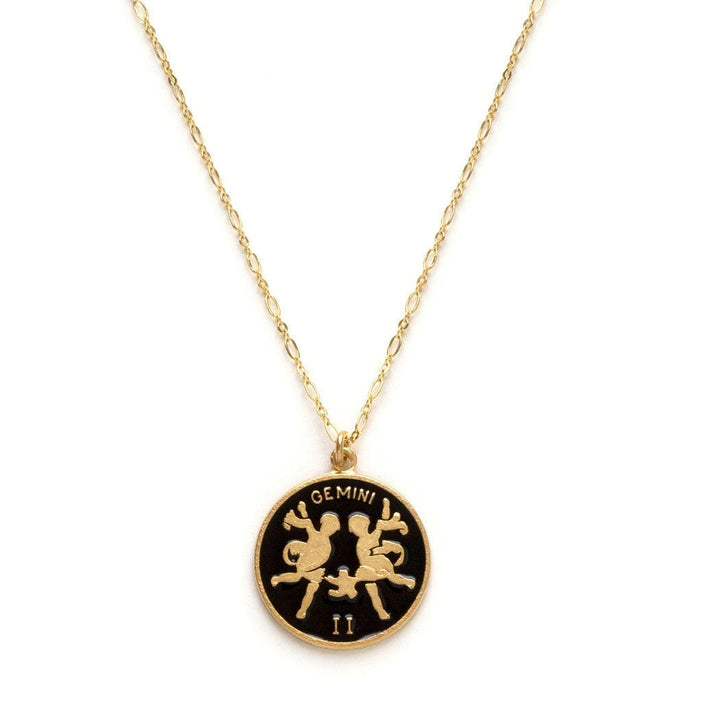 Zodiac Black Enamel Necklace — Astrology Collection | Artisans.
