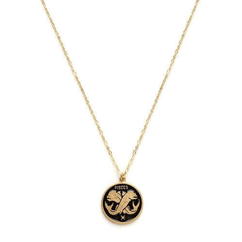 Zodiac Black Enamel Necklace — Astrology Collection | Artisans.