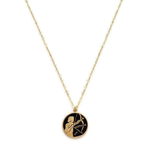 Zodiac Black Enamel Necklace — Astrology Collection | Artisans.
