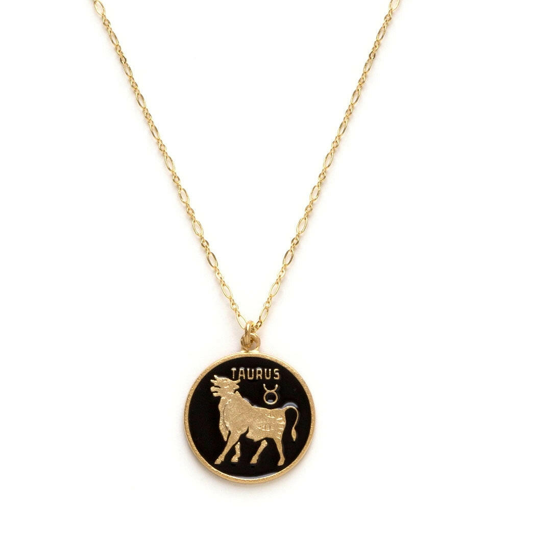 Zodiac Black Enamel Necklace — Astrology Collection | Artisans.